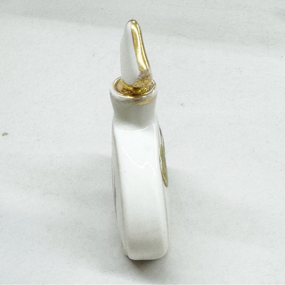 Vintage Germany Gold Tone Painted Porcelain Couple Empty Perfume Bottle - Picture 2 of 8